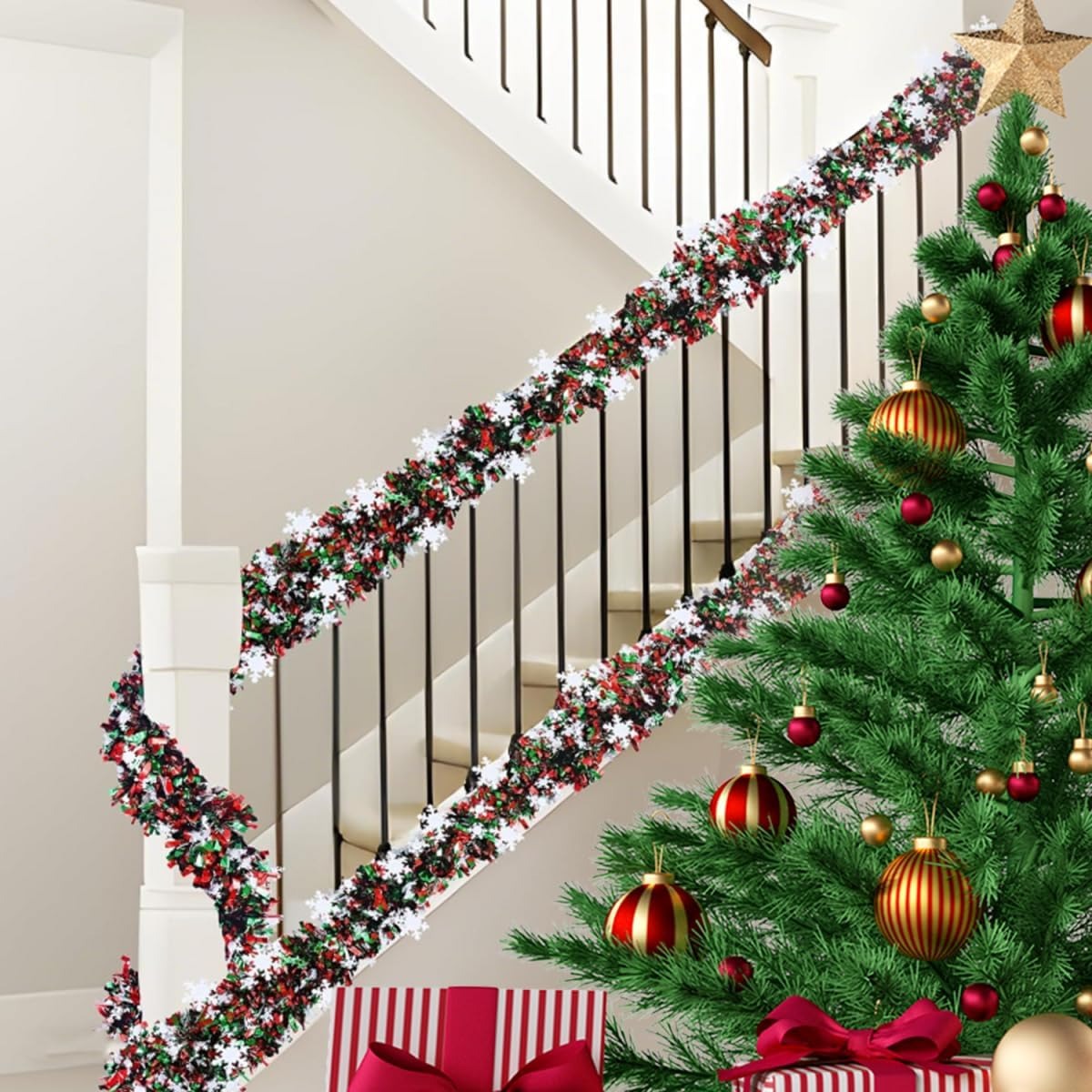 2M Christmas Tinsel Garland Re - đánh giá và giá Tinsel Garland Decoration
