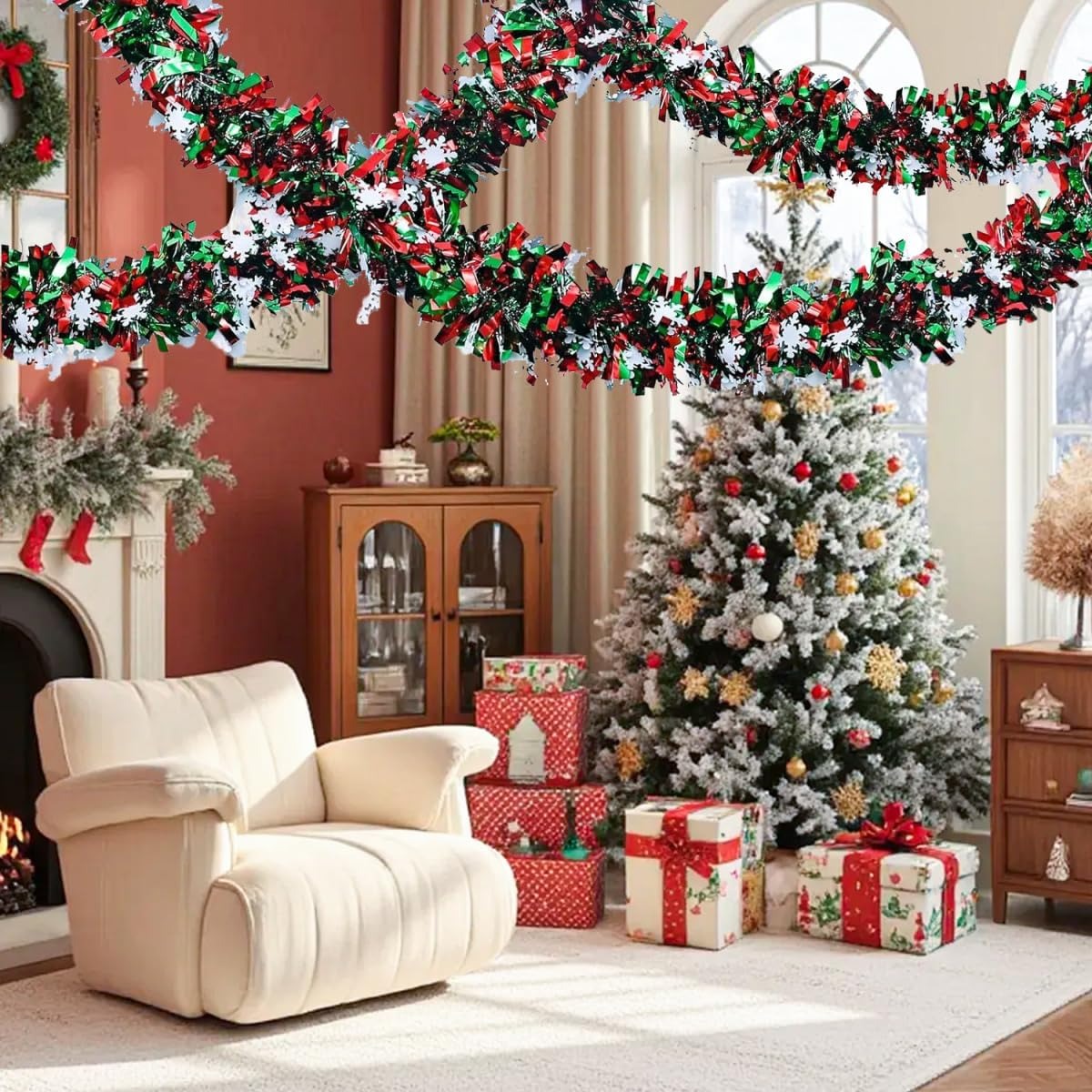 2M Christmas Tinsel Garland Re - đánh giá và giá Tinsel Garland Decoration