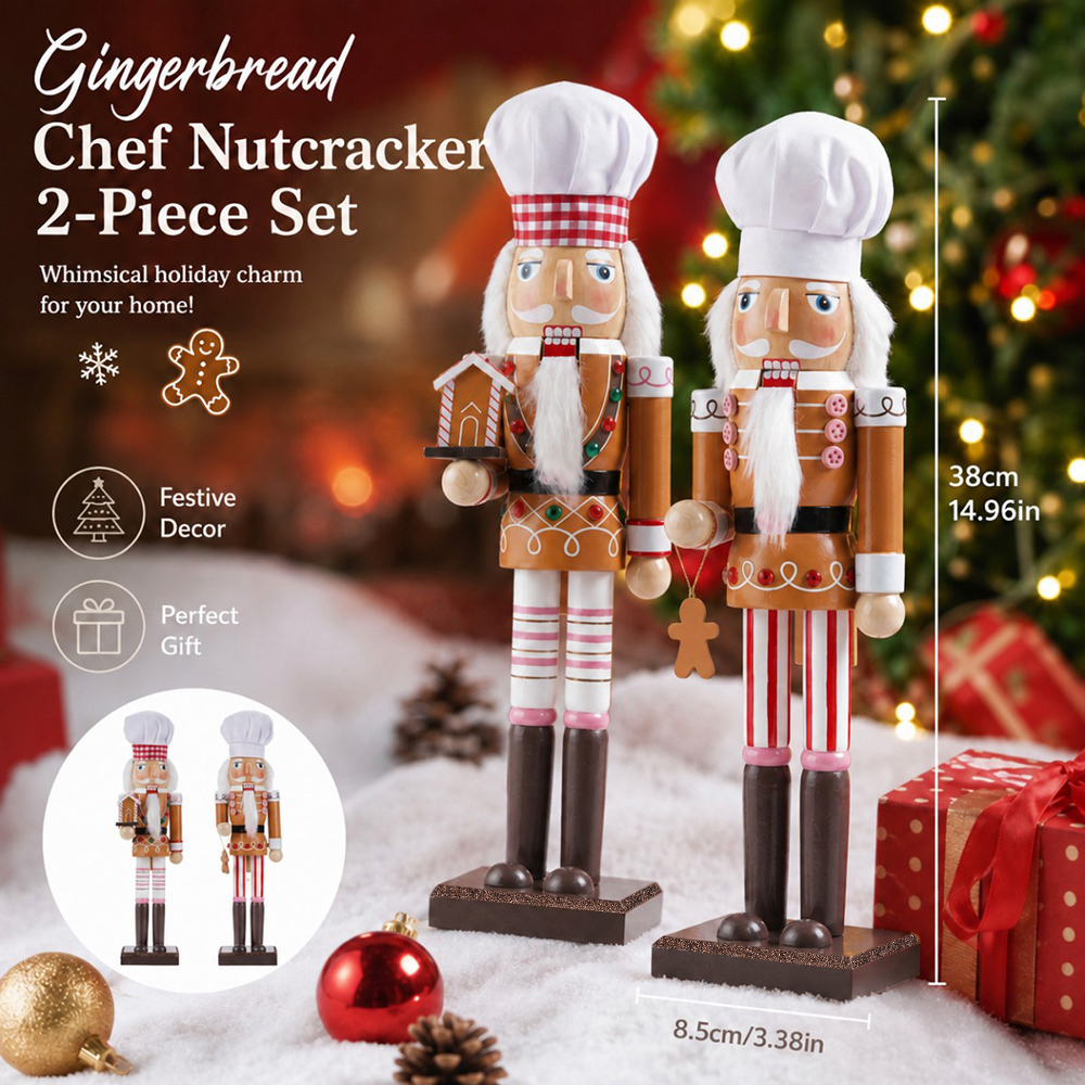 38CM Christmas Nutcracker Wood - đánh giá và giá Nutcracker Figurine