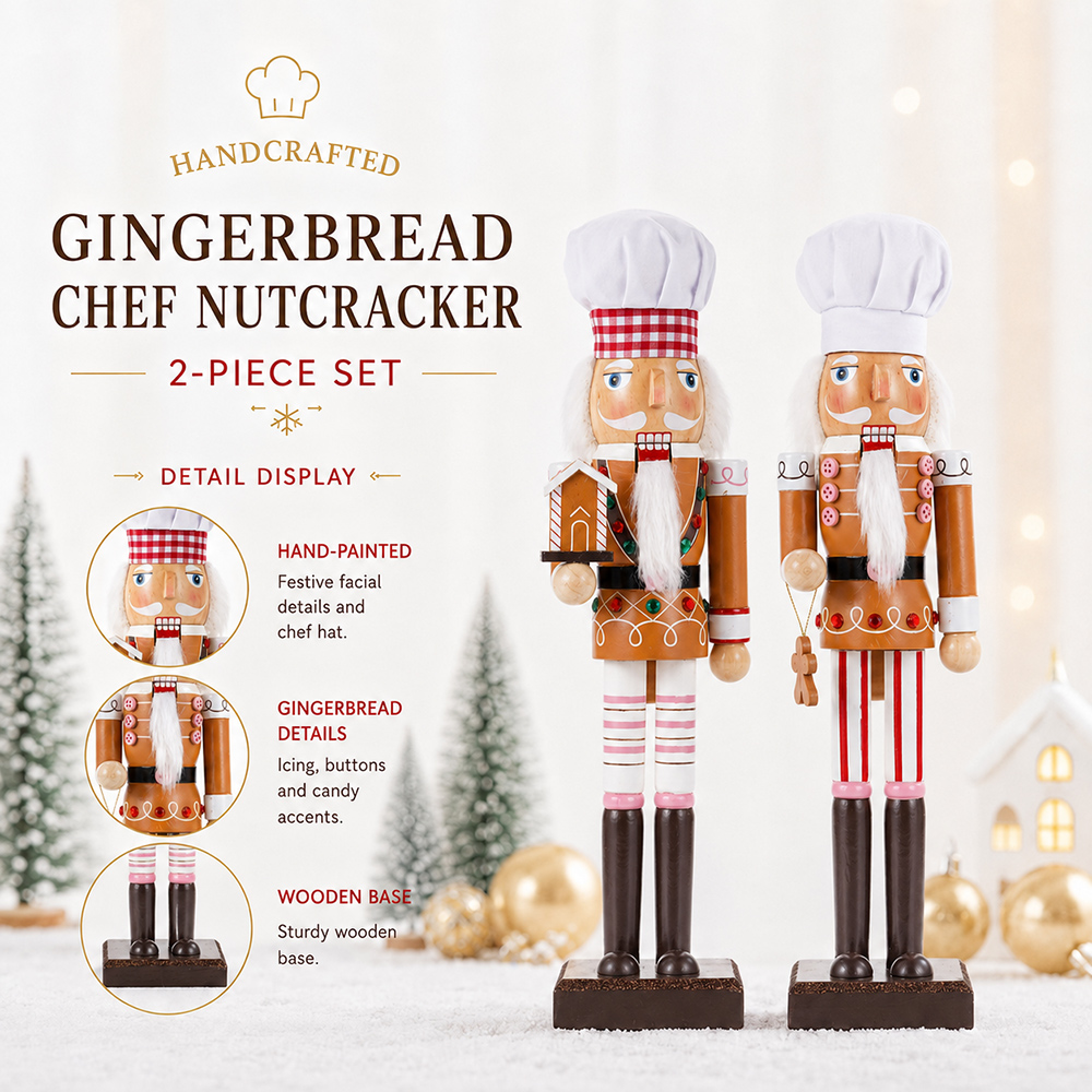 38CM Christmas Nutcracker Wood - đánh giá và giá Nutcracker Figurine