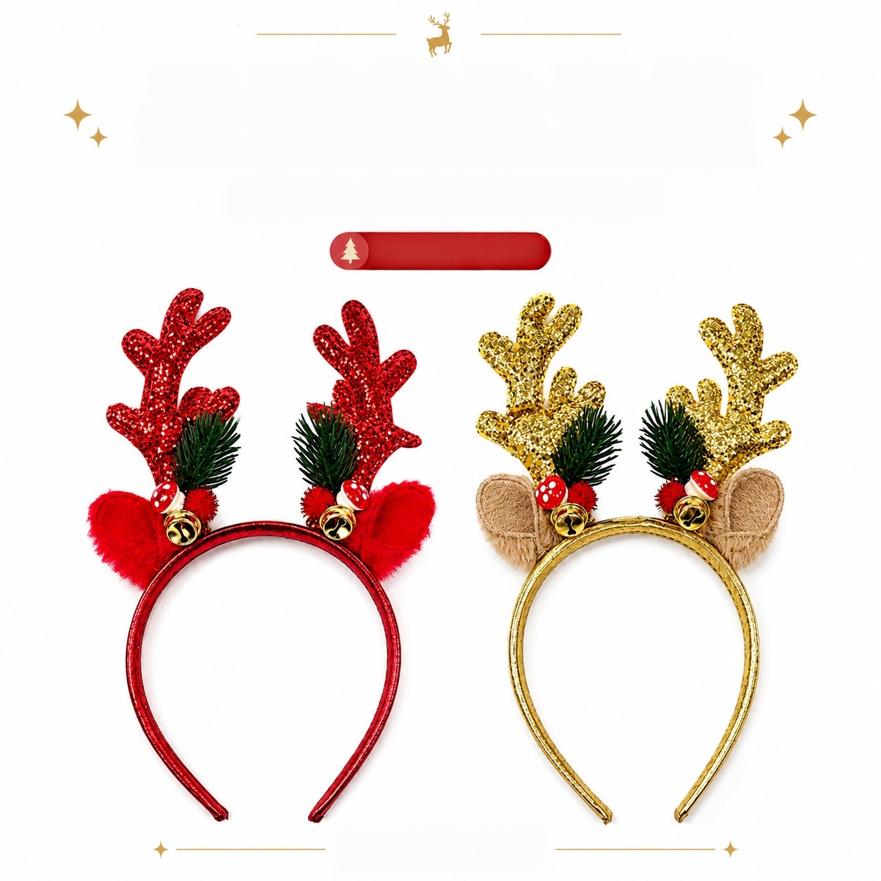 Christmas Reindeer Bell Sequin - đánh giá và giá Reindeer Antlers Headband