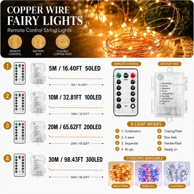 10M Remote Control Waterproof  - đánh giá và giá Led Fairy String Lights