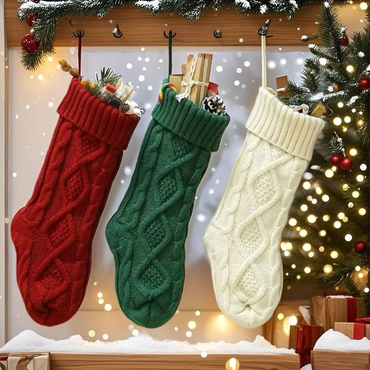 2026 New Knitted Christmas Sto - đánh giá và giá Christmas Stocking Hanging