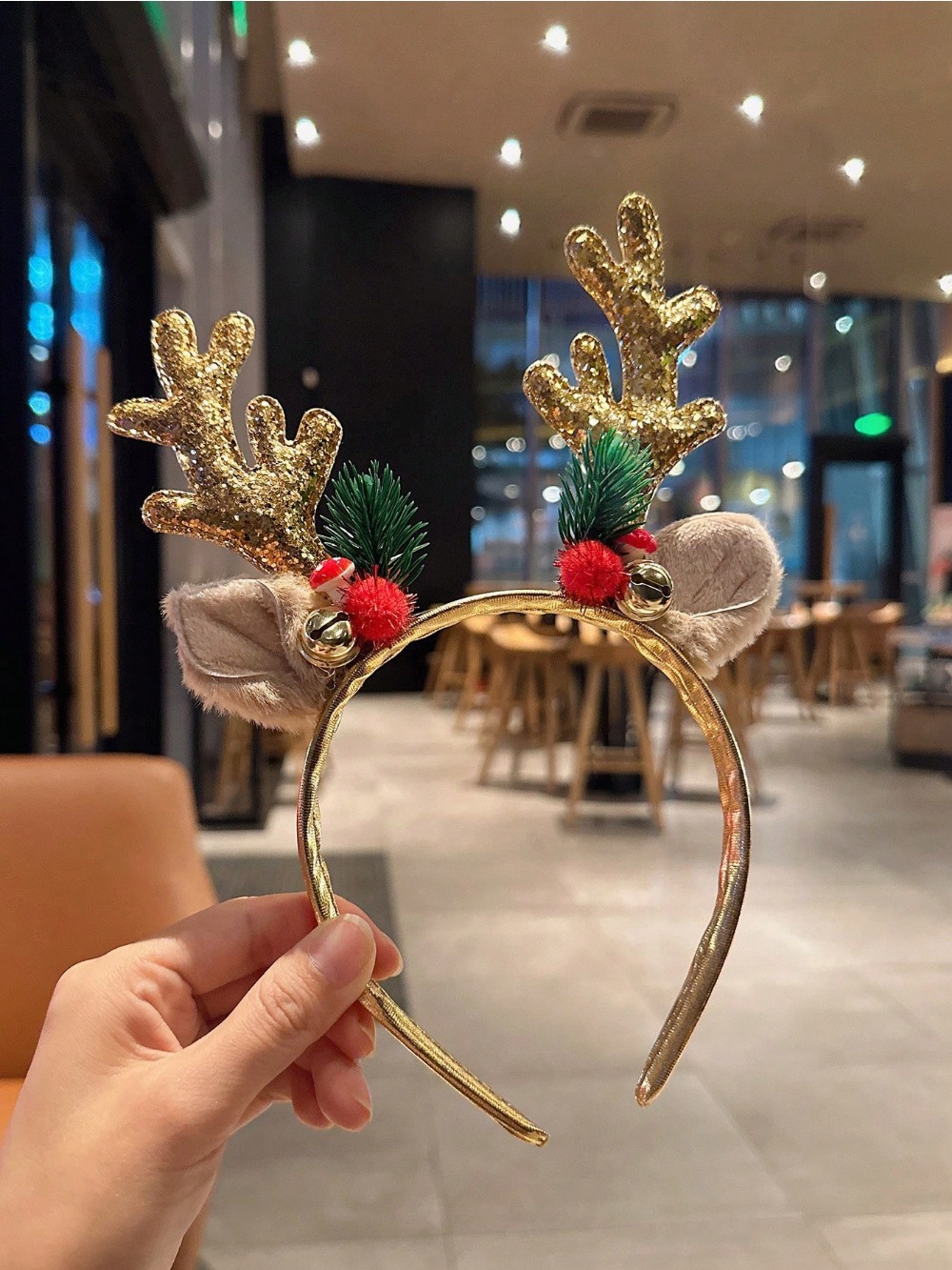 1pc Gold Sequin Mushroom Chris - đánh giá và giá Reindeer Antlers Headband