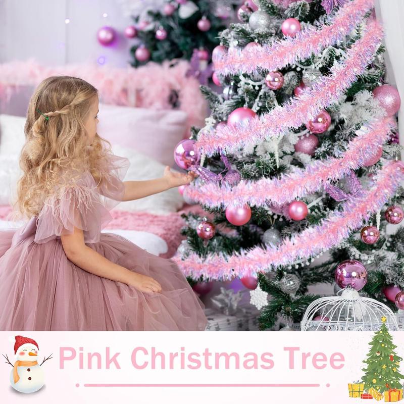 2M Pink Tinsel Garland Shiny M - đánh giá và giá Tinsel Garland Decoration